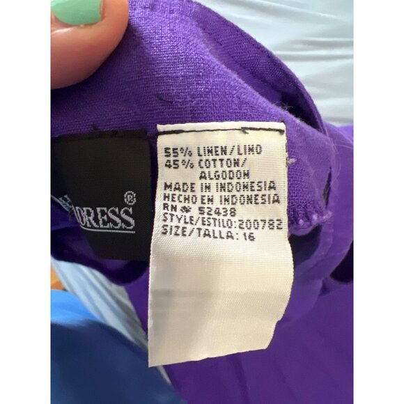 Linen BlendSag Harbor Dress 16 and Cardigan    Embroidered Boho Beach Coastal - Picture 8 of 16